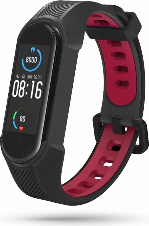 Rrip sportiv për Xiaomi Mi Band 5/6 Tech-Protect Armor, TPU, zi-kuq