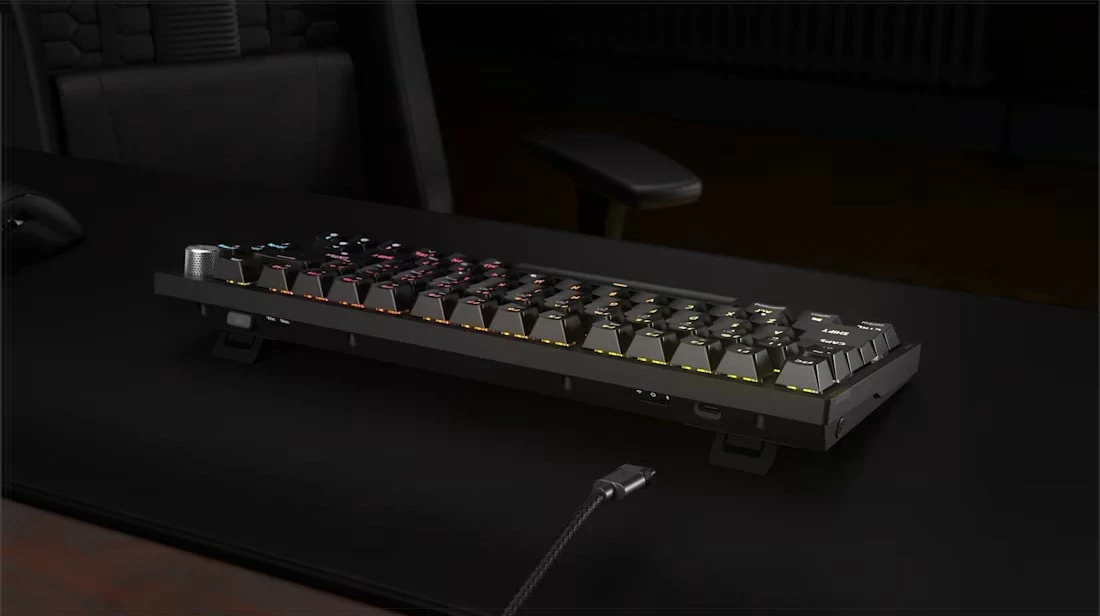 Tastierë gaming Corsair K65 Plus Wireless, mekanike, 75%, RGB, e zezë