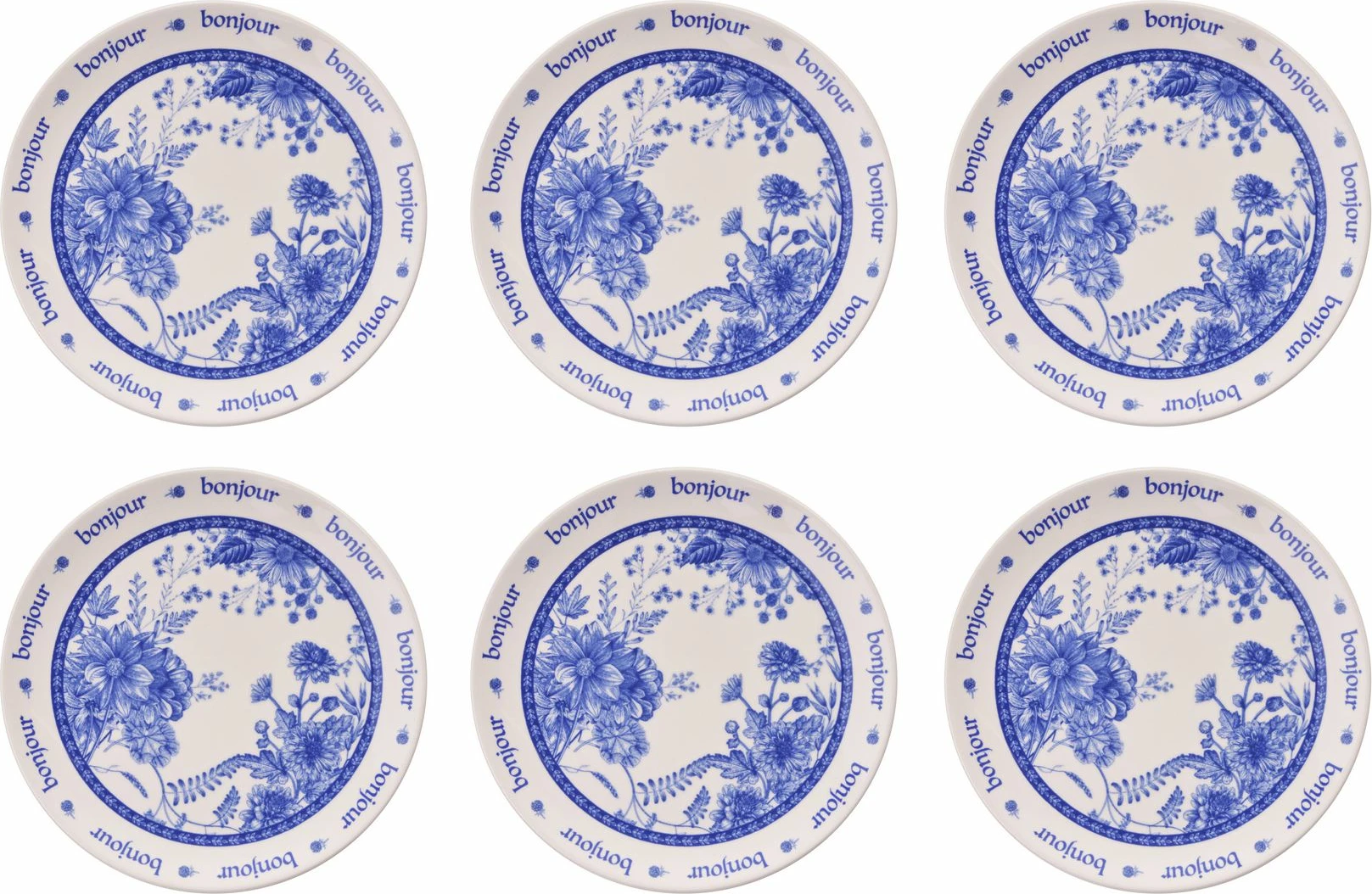 Set pjatash shërbimi (6 copë), Hermia Concept, French Serv blu