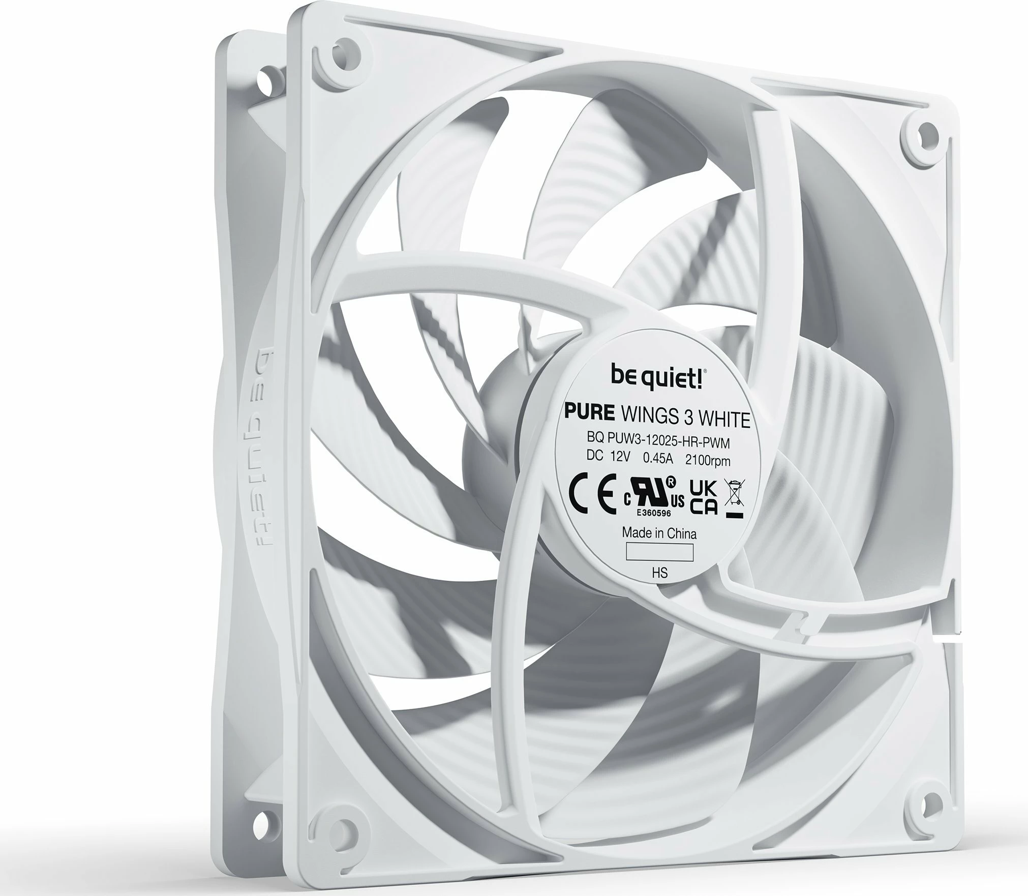 Ventilator PC be quiet! Pure Wings 3 BL111 120mm PWM High-Speed 2100rpm, bardhë, 1 copë