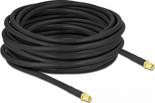 Kabllo antene DeLOCK LMR300 SMA (M) në SMA (M), 10 m, low loss, e zezë