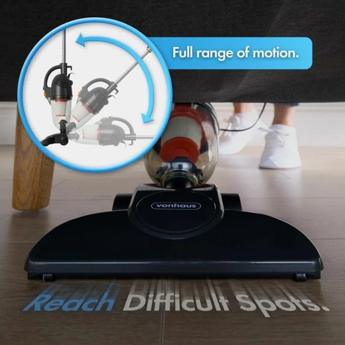 Fshesë me korrent vertikale VonHaus 3007796 800W, pa qese, 1.3L, filtër HEPA, 2-në-1, e zezë