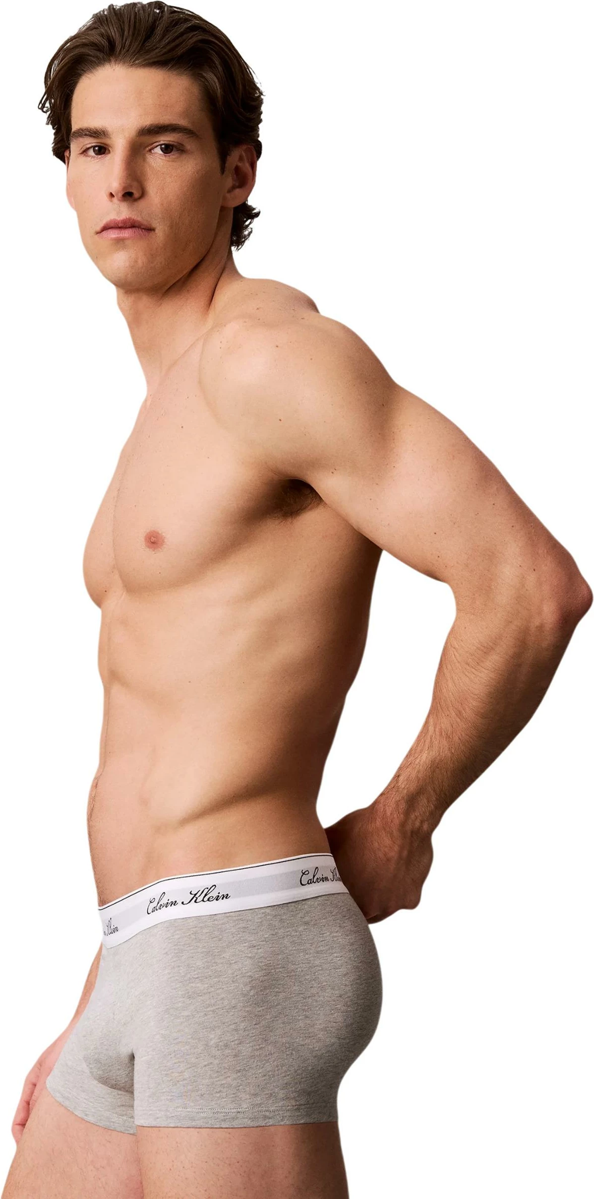 Të brendshme për meshkuj Calvin Klein Underwear Low Rise Trunk 3PK LV00NB4607, të zeza - gri [Madhësia: M]