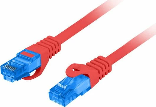 Kabllo rrjeti patchcord Lanberg Cat6A S/FTP LSZH 0.5m RJ45-RJ45, kuqe