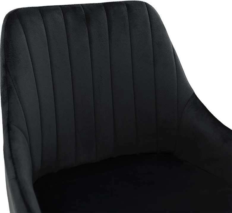 Karrige për bar Patrin, këmbë metalike të zeza, kadife e zezë