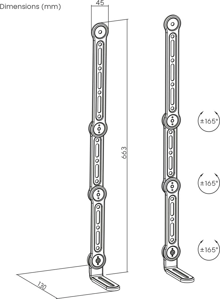 Mbajtëse universale për soundbar Maclean MC-335, VESA 600x400 mm, e zezë