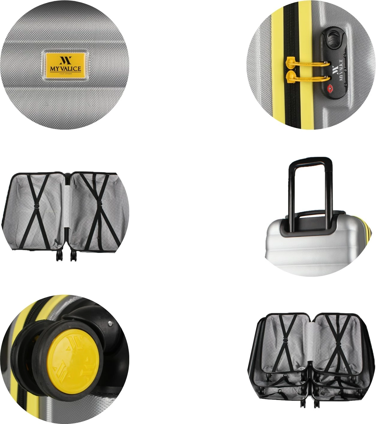 Set valixhesh (3 copë), ngjyrë gri, Zoozie Bags, 6407