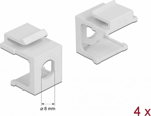 Mbulesë Keystone DeLOCK, vrimë 8.0 mm, 4 copë, e bardhë