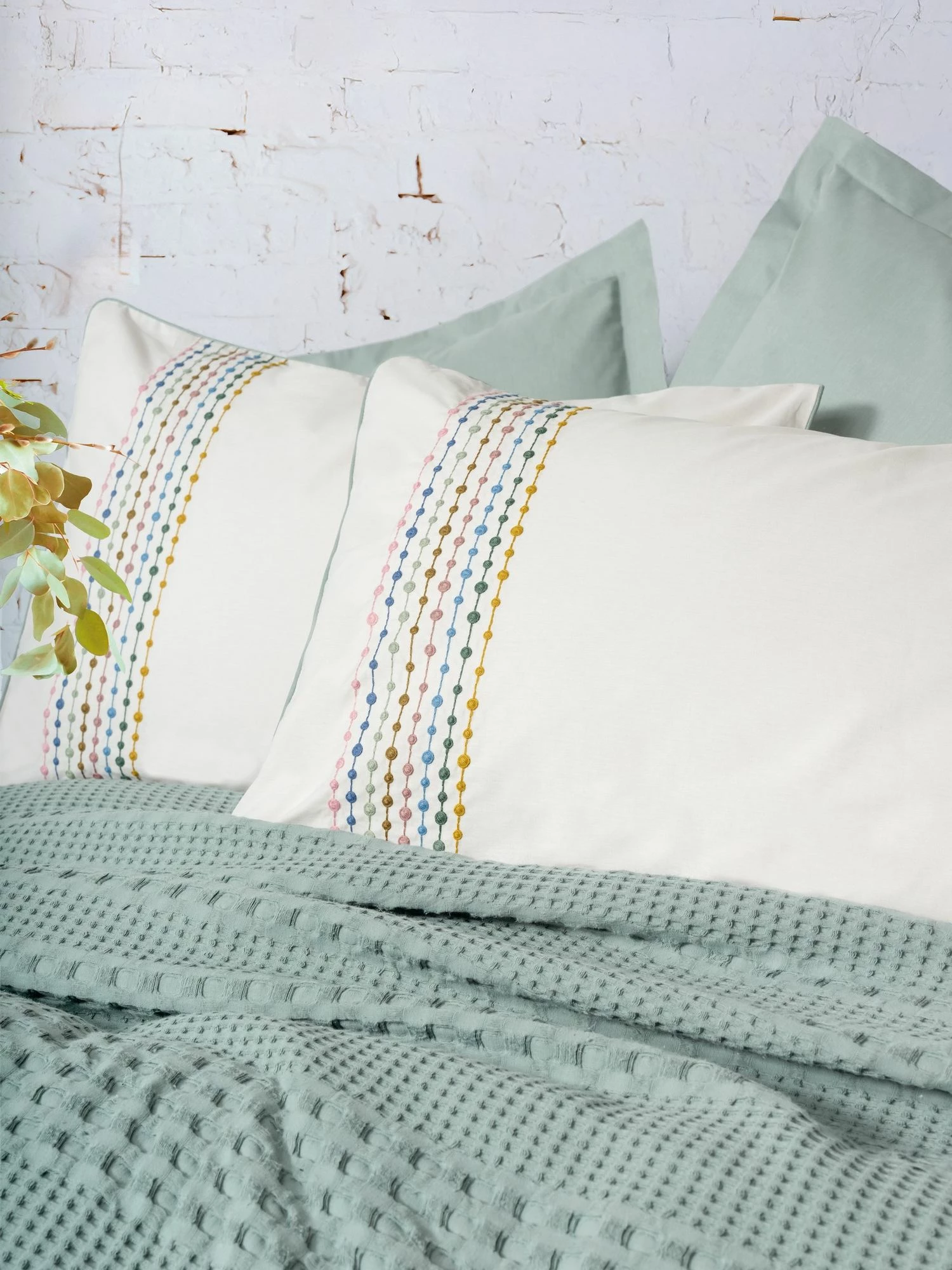 Set piké dopio, ngjyrë mint, L'Essentiel Linge de Maison