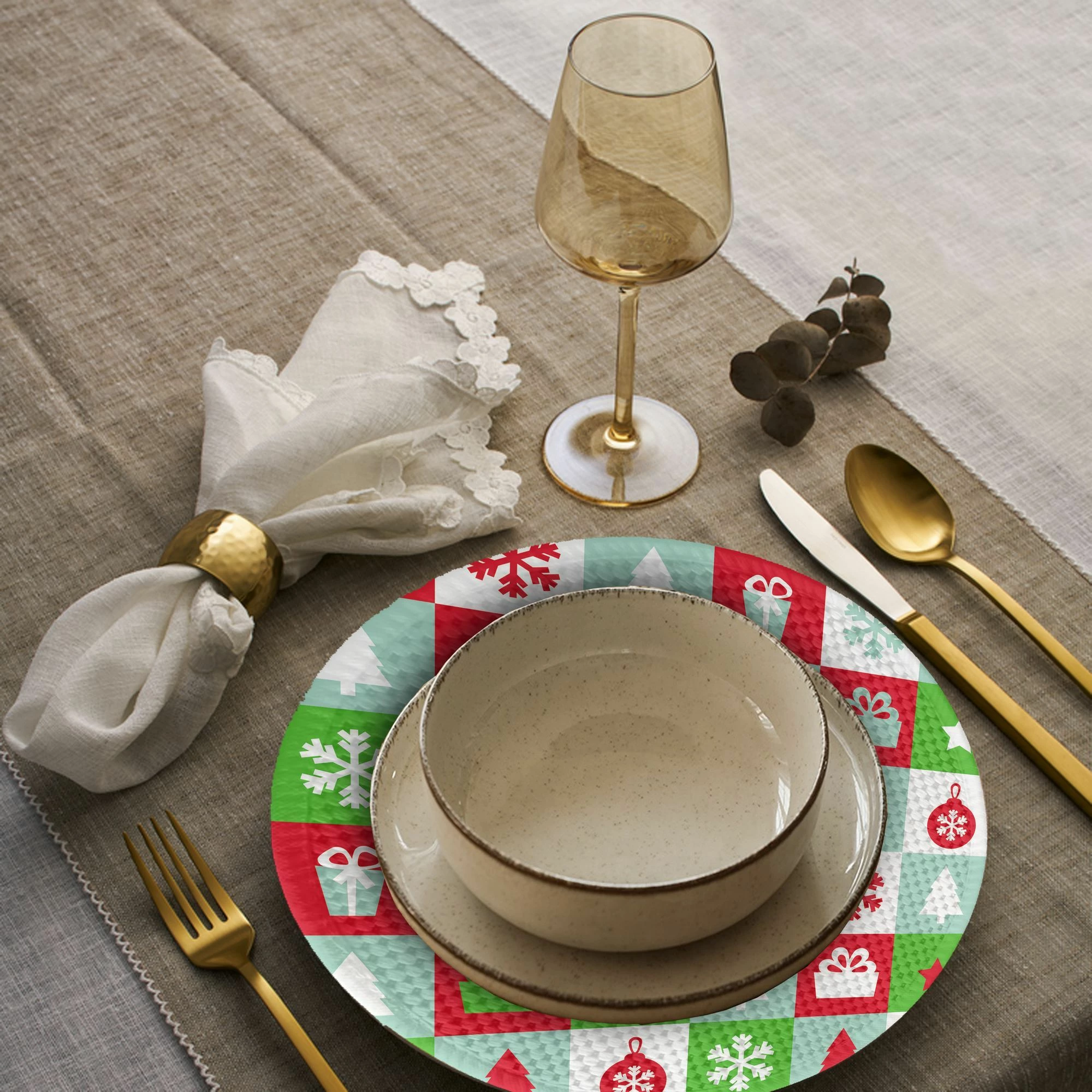 Set nënshtruesish tavoline Hermia Concept, shumëngjyrësh, 4 copë, 37cm