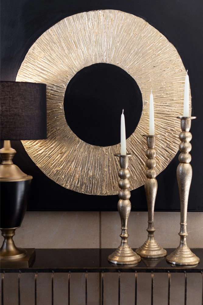 Mbajtës qirinjsh Dazzle, alumin, ngjyrë ari, 15x15x61cm