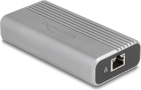 Adapter rrjeti DeLOCK 64349, USB-C/Thunderbolt, 10GbE, alumini, i argjendtë