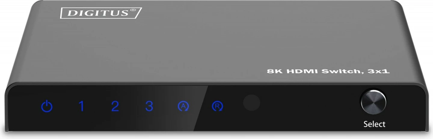 Switch HDMI 8K Digitus DS-55333 me telekomandë, 3 hyrje, 1 dalje, e zezë
