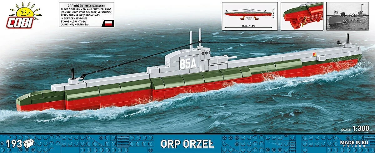 Set blloqe ndërtimi, Cobi, ORP Orzeł 4855, 193 copa, shkallë 1:300