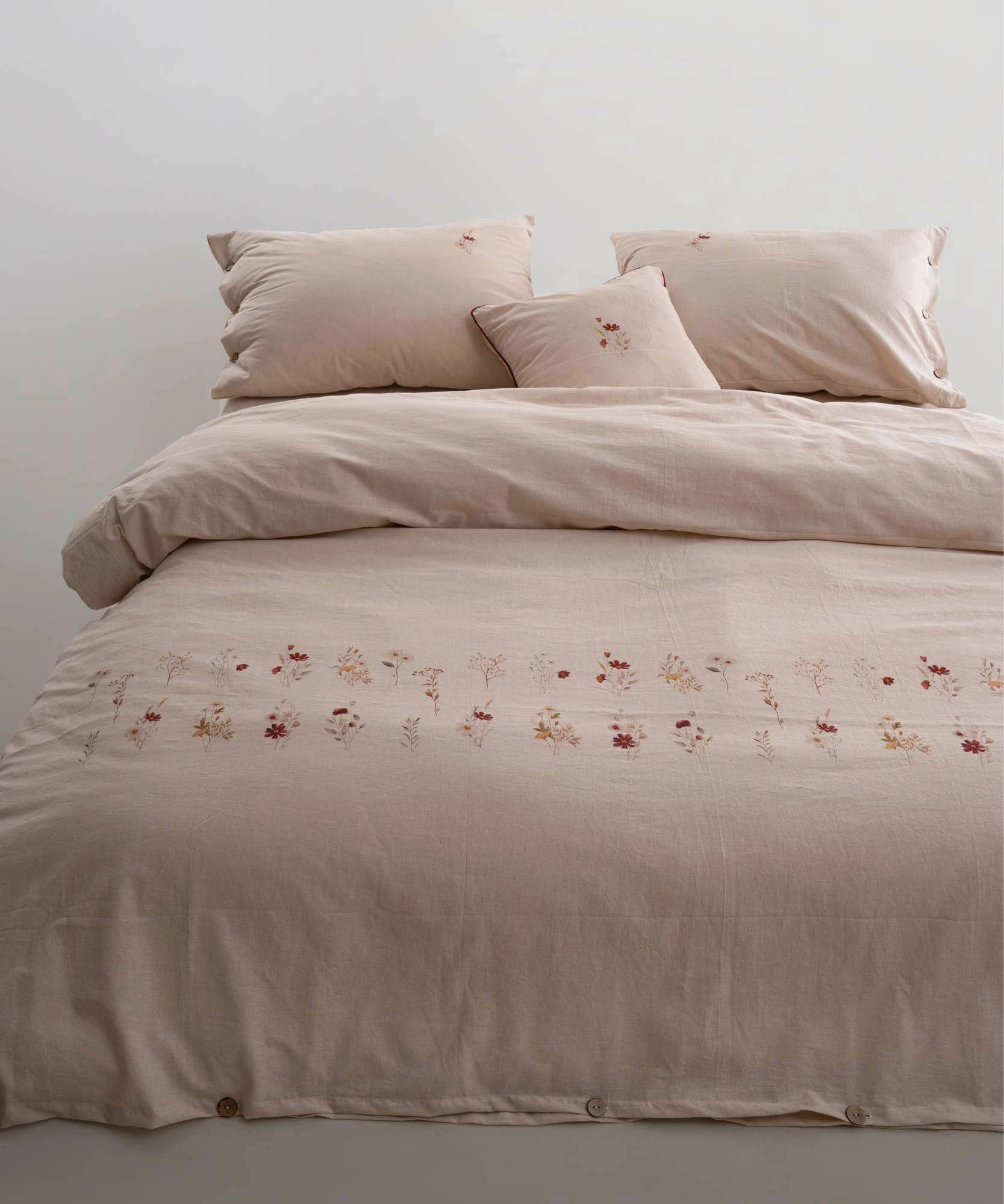 Set mbulesë për jorgan njëpersonësh, ngjyrë Dusty Rose, L'Essentiel Linge de Maison, Brise Printaniere