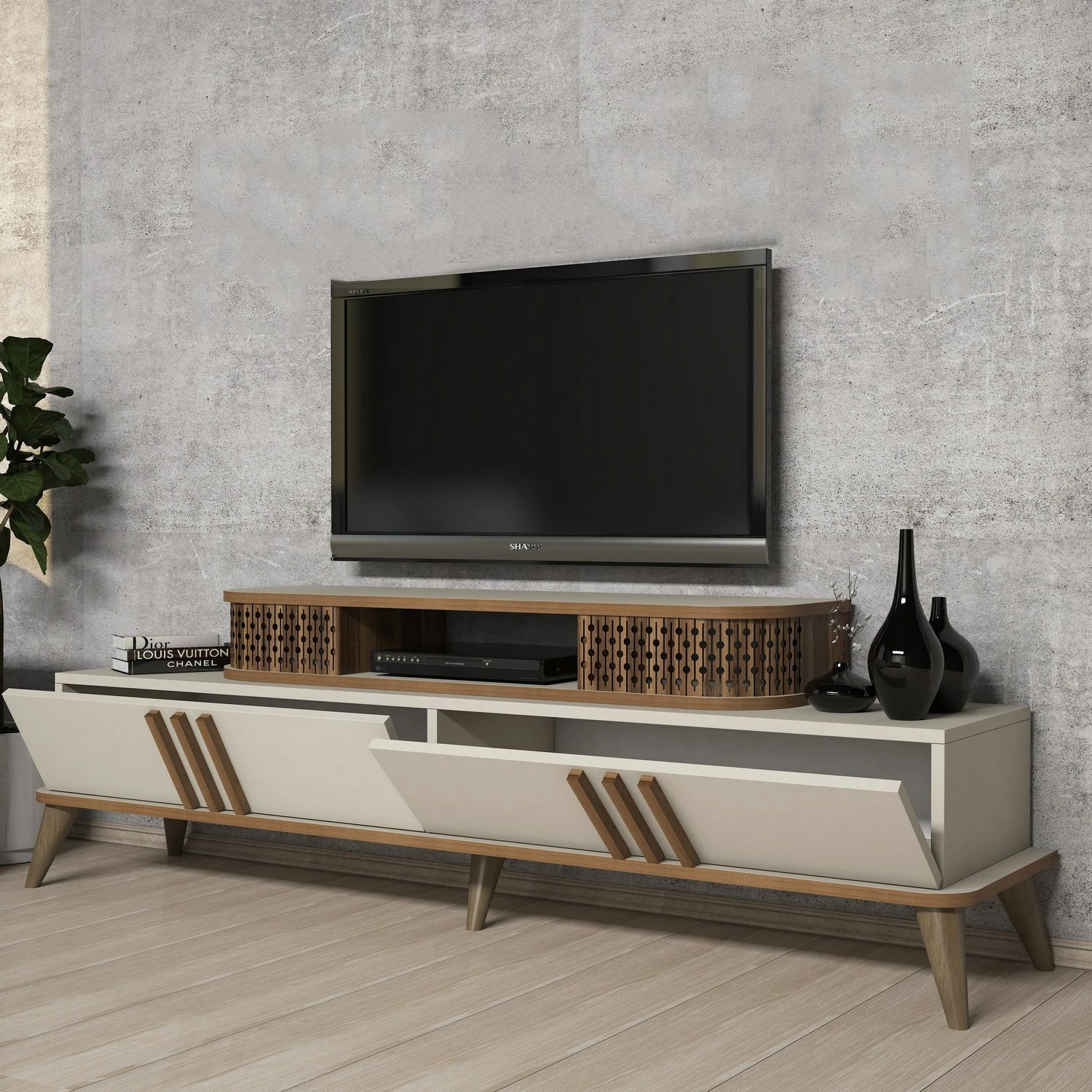Komodë TV Skye Decor, Eylul, krem