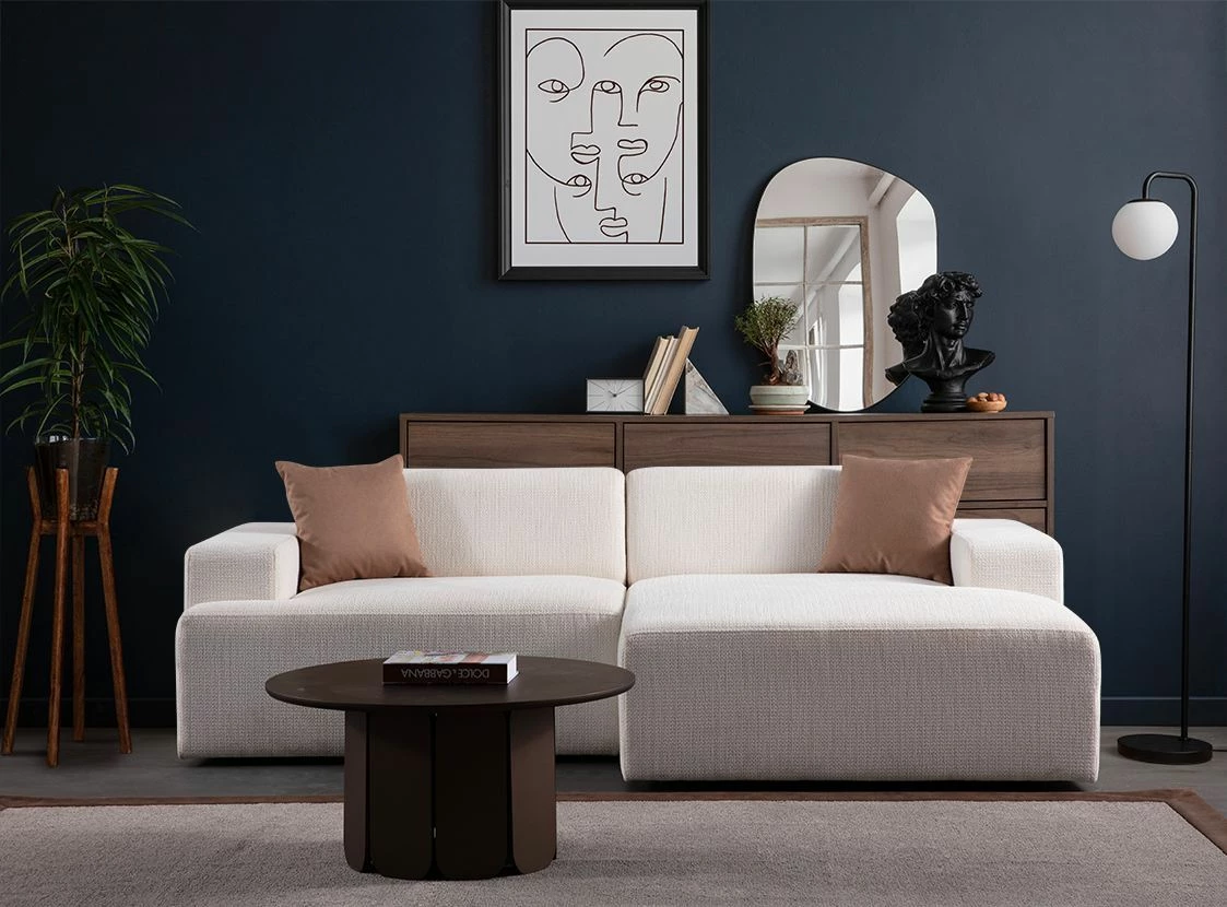 Këndore Melva, e bardhë, Atelier del Sofa (L1,5 + Chl Djathtas)