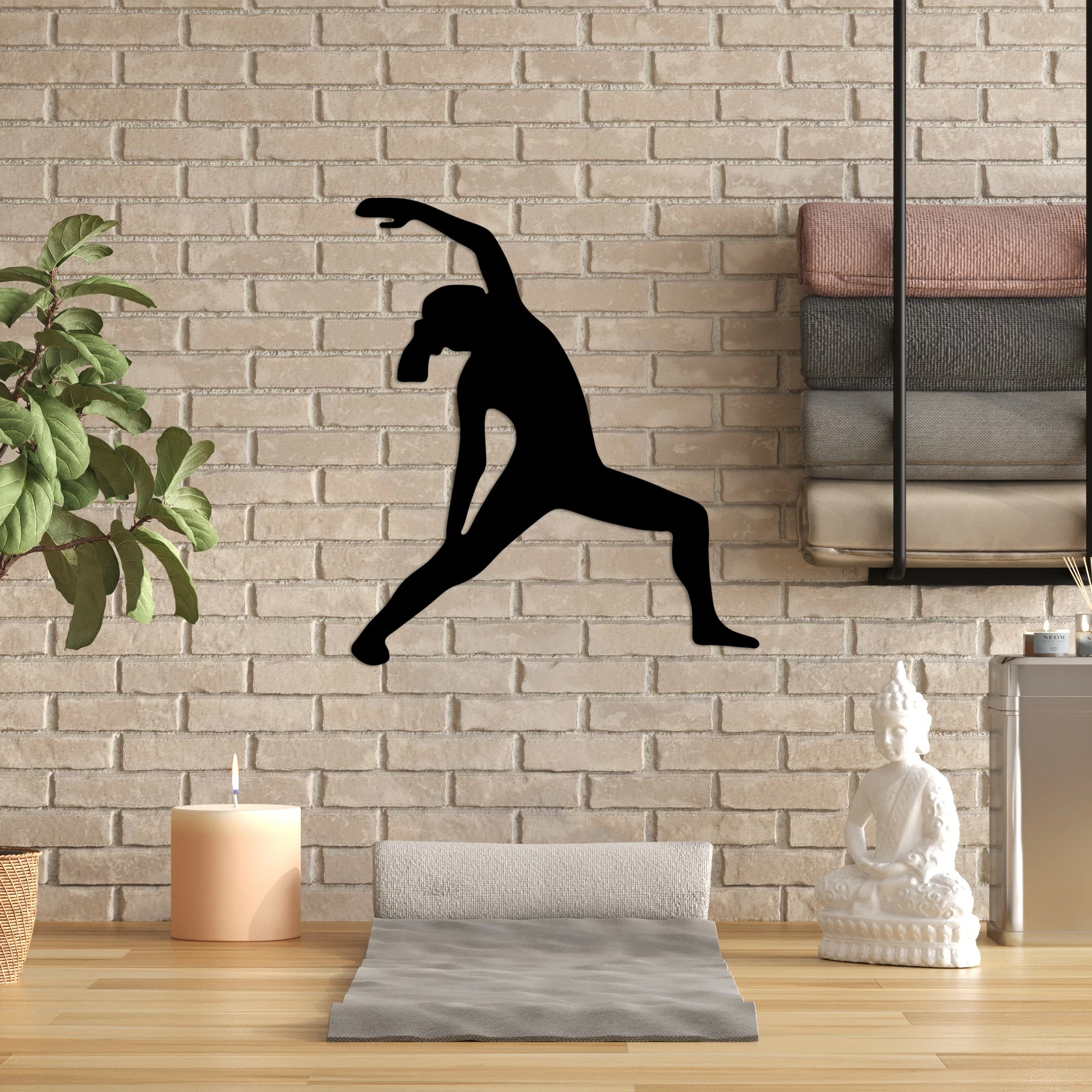 Aksesor dekorativ metalik për mur, Wallity, Yoga 5