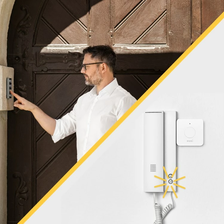 Buton smart Nuki Opener, Bluetooth 5.0, i bardhë