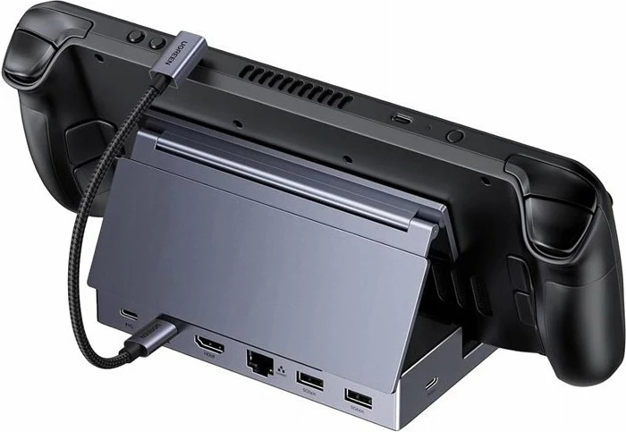 Stacion dokimi Ugreen CM800 6-në-1 USB-C, HDMI 2.1 4K@120Hz, 2x USB-A 3.0, USB-C 3.0, RJ45 Gigabit, PD 100W, Gri