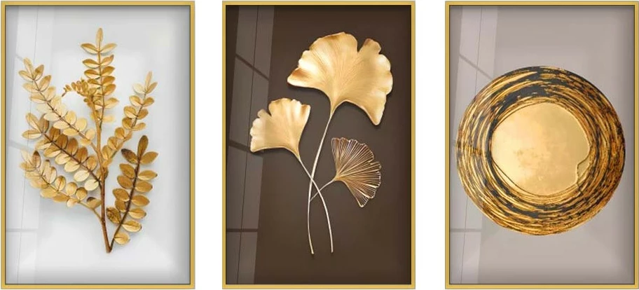 Pikturë dekorative prej xhami të temperuar, Wallity, Huhu386, 60x90cm, 3 pjesë