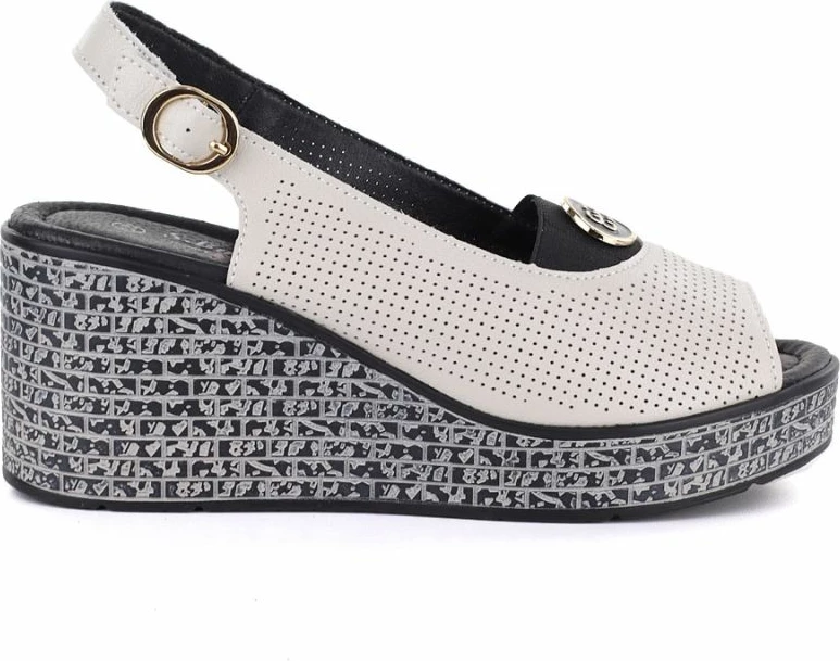 Sandale me platformë për femra S.Barski 7010, bezhë