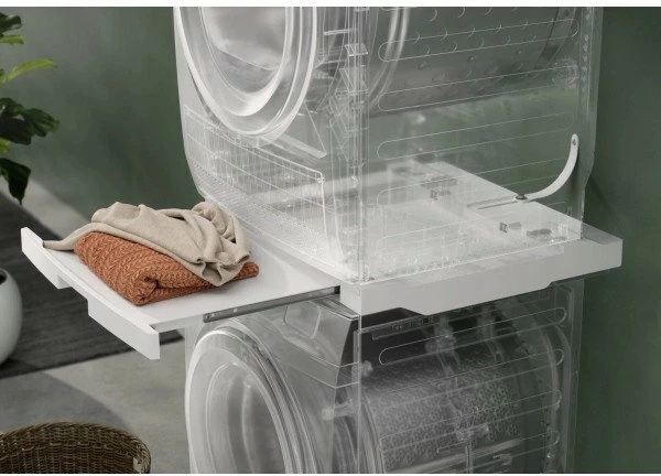 Konektor për lavatriçe dhe tharëse Electrolux E1WYHSK2, universal 60 cm, me raft tërheqës 34 cm, i bardhë