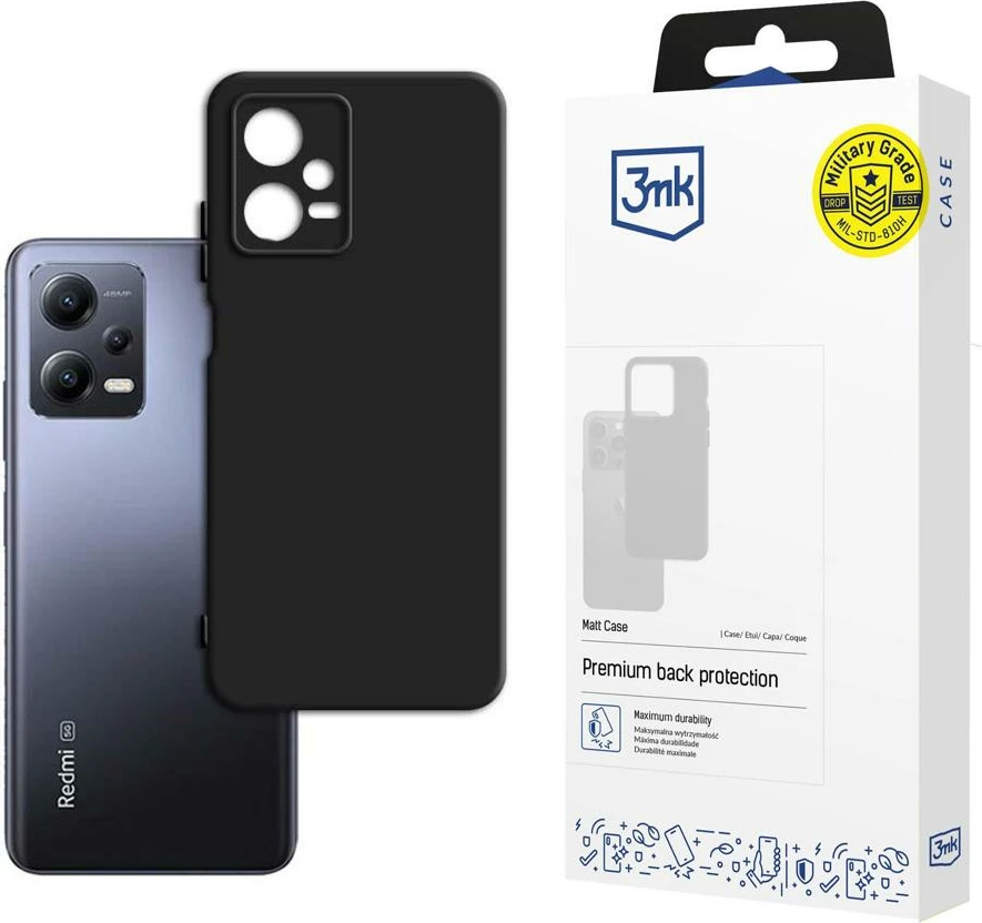 Mbështjellës 3mk Matt Case për Xiaomi Redmi Note 12 Pro+, i zi