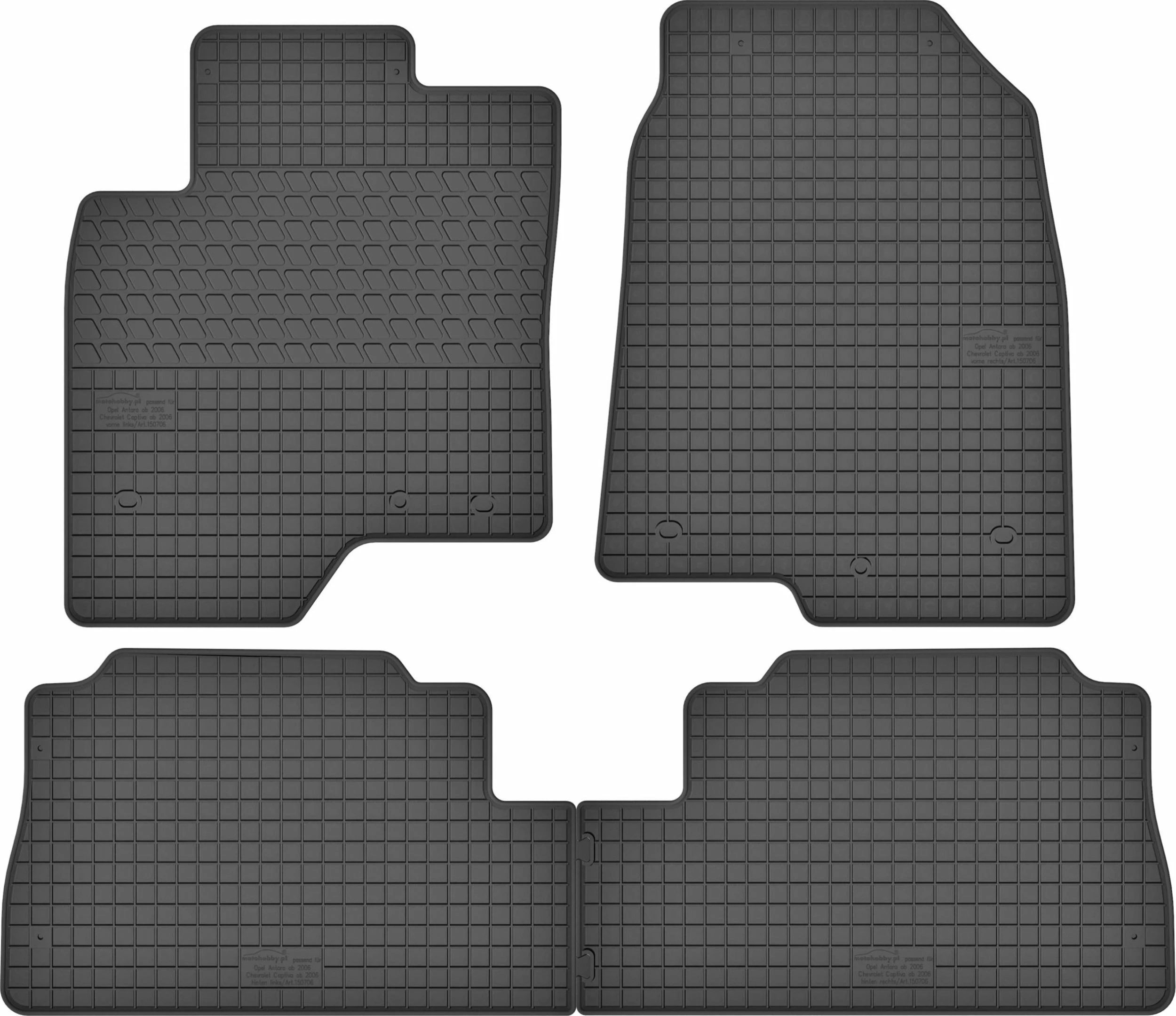Tepihë gome për Chevrolet Captiva 2006+, GeyerHosaja 150706, set 4 copë, e zezë