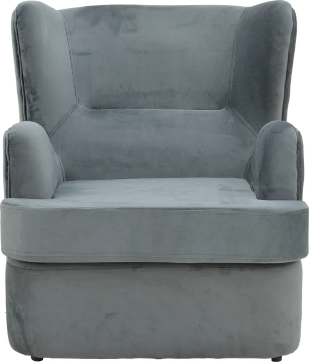 Fotel Regalo, kadife, ngjyrë antracit, 75x88x85cm