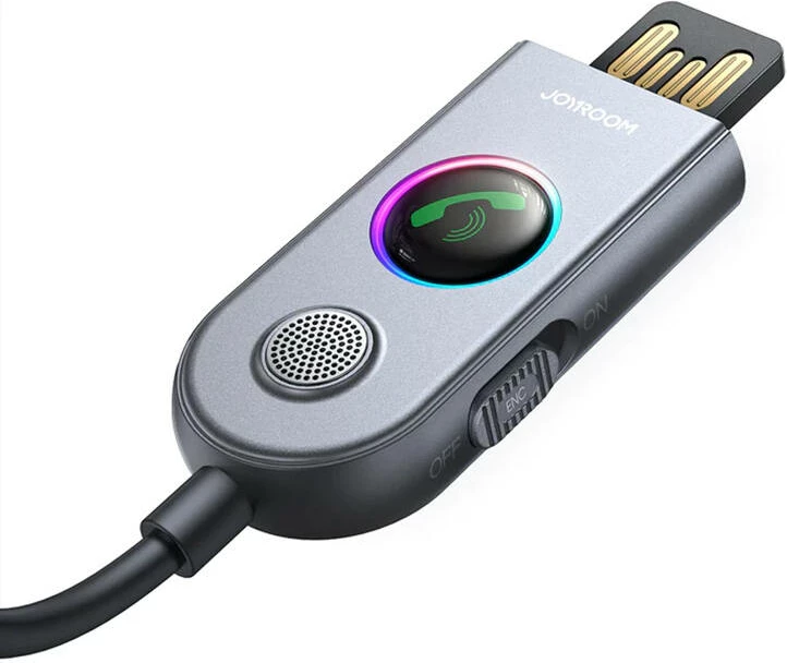 Receiver Joyroom JR-CB6 për makinë, Bluetooth 5.3, mikrofon me ENC, gri e errët