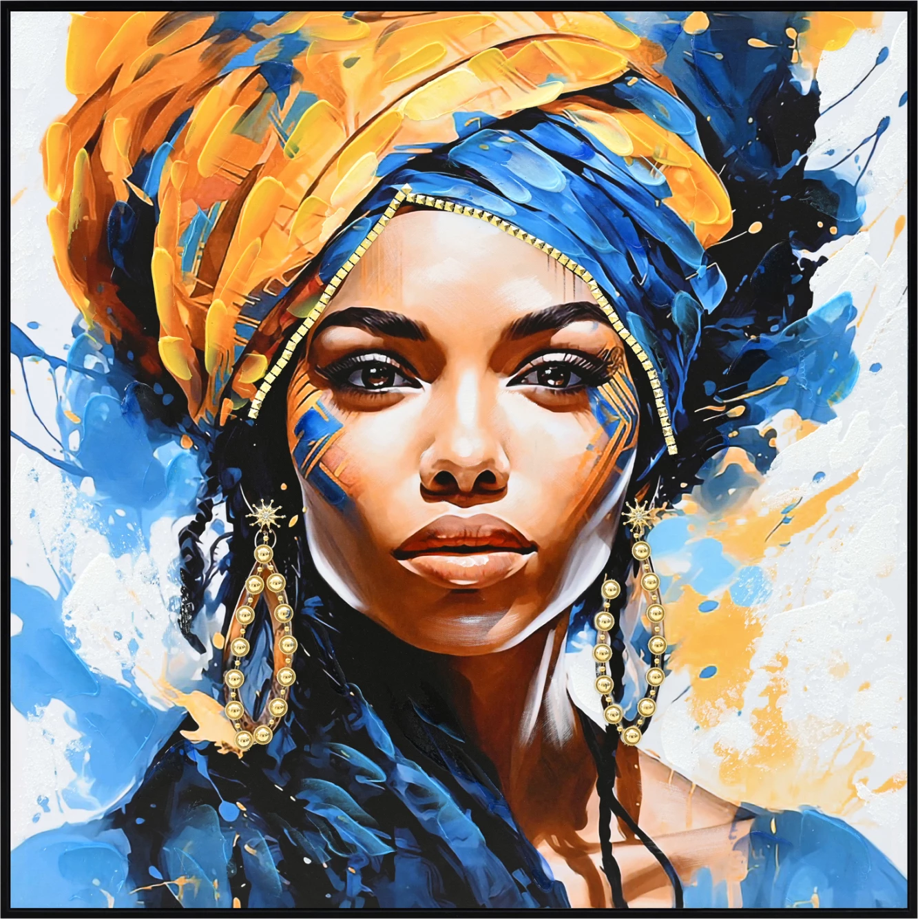 Pikturë muri FH4565, kornizë PS e zezë, kanavacë e printuar, figurë gruaje, 82x4,5x82 cm