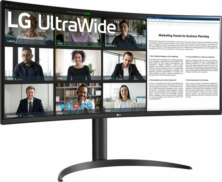 Monitor LG UltraWide 34WR55QK-B 34\" UWQHD 100Hz i lakuar, i zi 2