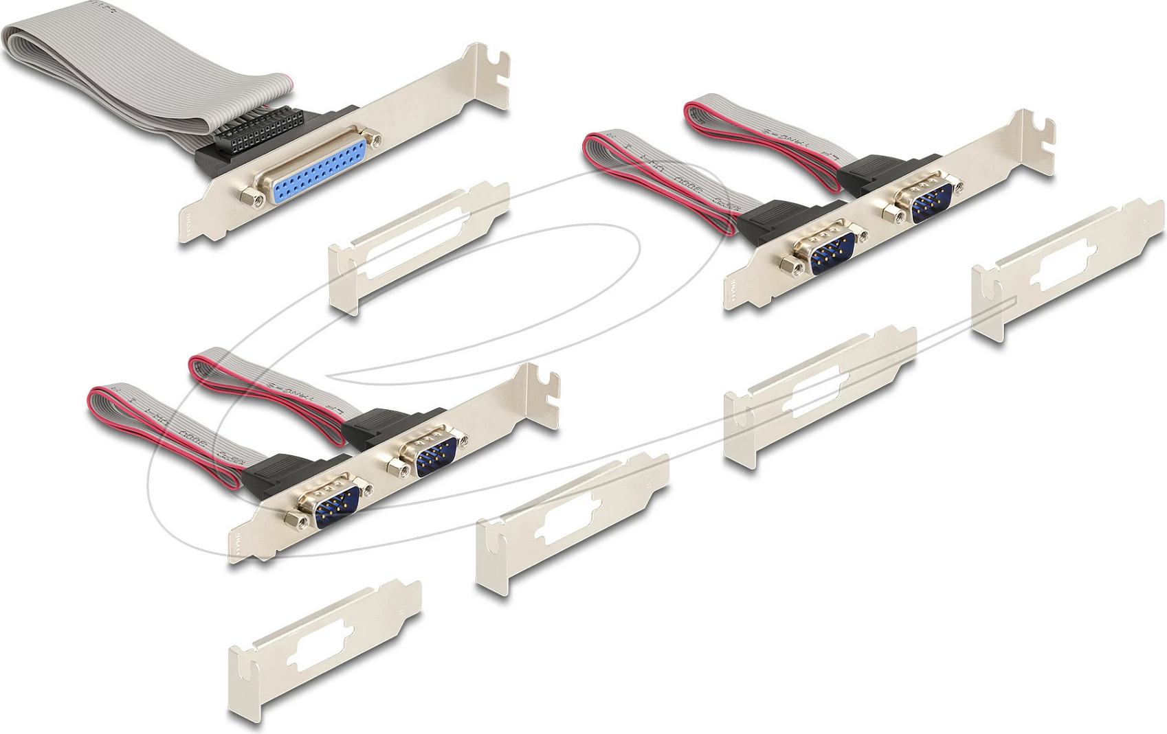 Adapter Mini PCIe DeLOCK 95279, 4x porta seriale + 1x portë paralele, 460.8 Kbit/s, zi/ari/jeshile