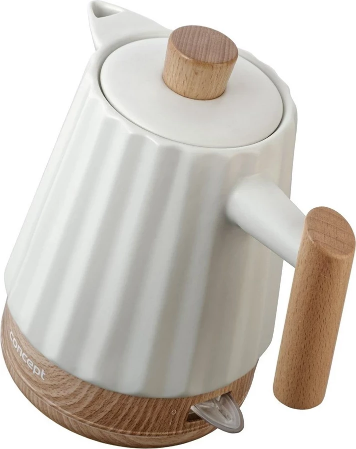 Çajnik elektrik Concept RK0090, 1.5 l, Keramikë, Bardhë