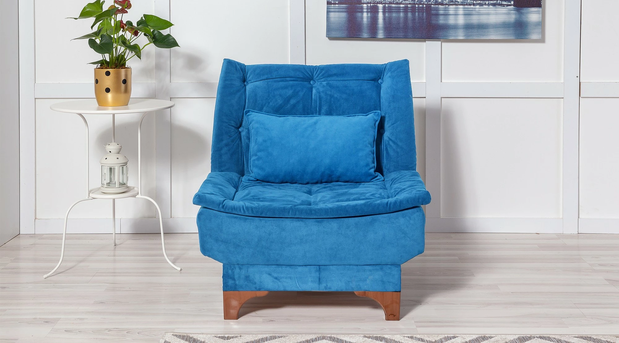 Karrige berjer ngjyrë kaltër e errët, Atelier del Sofa, Kelebek