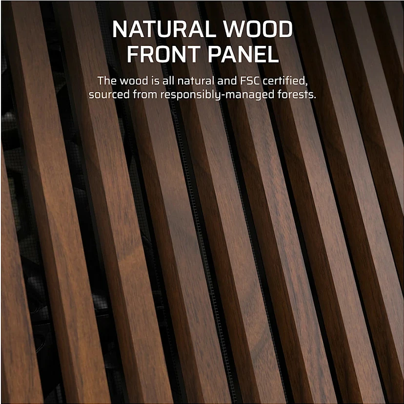 Kasë Corsair FRAME 5000D Wood RS Performance, Midi Tower, Black/Walnut
