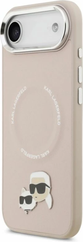 Kapak telefoni Karl Lagerfeld Karl & Choupette Pins MagSafe për iPhone Air, rozë