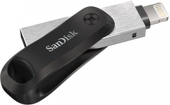 USB flash drive SanDisk iXpand Go SDIX60N-256G-GN6NE 265GB USB 3.0 USB-A/Lightning, zi/argjend, 1 copë