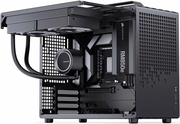 Kasë Jonsplus Z20 Mesh Mini Tower Micro-ATX/Mini-ITX, pa PSU, USB-C, e zezë
