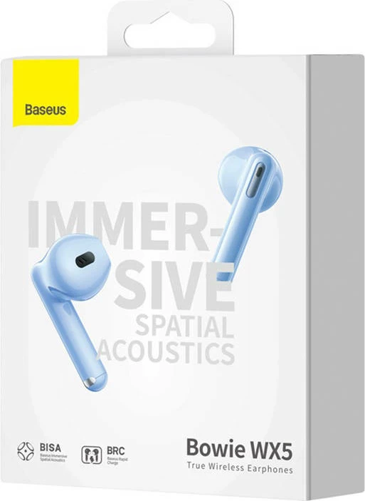 Kufje TWS, Baseus, Bowie WX5, Bluetooth 5.3, ANC, 6.5h/30h, USB-C, blu