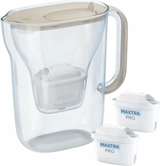 Ibrik filtruese uji BRITA Style Essential me 2 fishekë MaxtraPro PP, sand