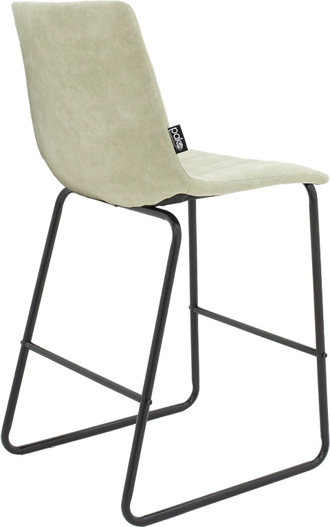 Karrige për bar, këmbë metali të zeza, ngjyrë gri antike