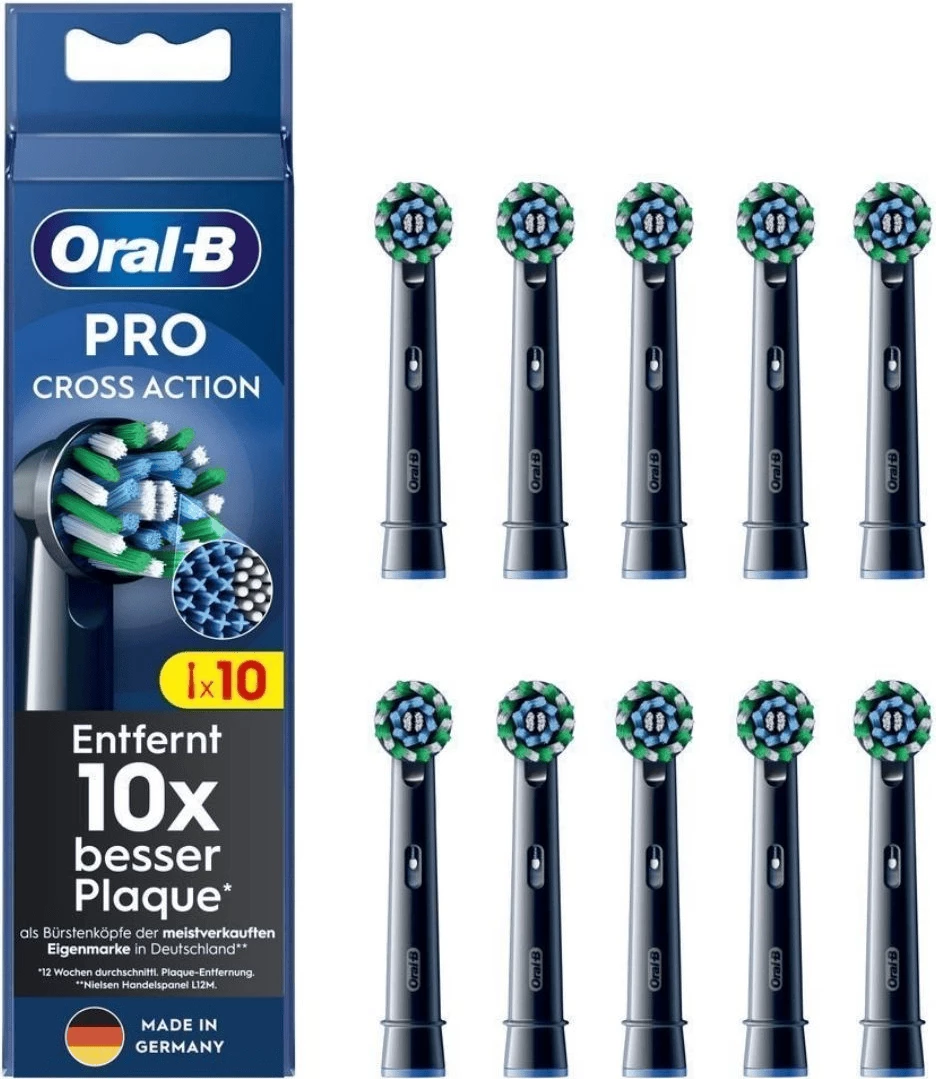 Koka furçe sonike, Oral-B, 860465 Cross Action, e zezë, 10-Pack