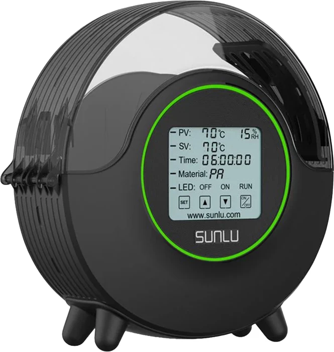 Tharëse filamentesh Sunlu Fila Dryer S2, 45–70°C, 1.75/2.85/3.00 mm, e zezë, set me adaptor rryme