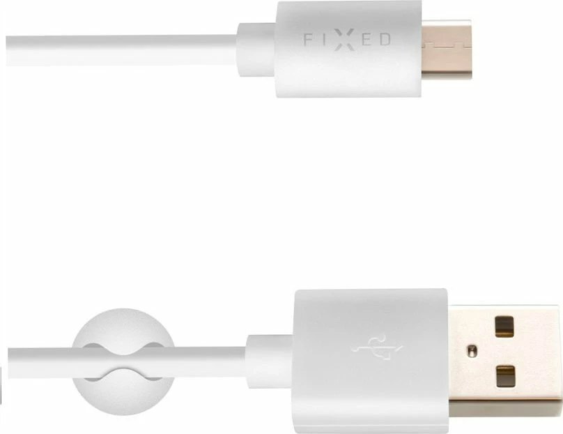 Kabl USB Fixed Data Cable FIXD-UC2M-WH, USB-A në USB-C, 2 m, i bardhë, me organizer kablli