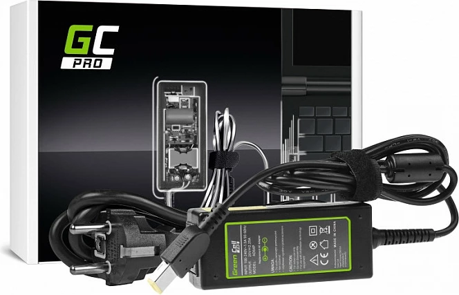 Adapter rryme për laptop Green Cell PRO 20V 2.25A 45W, për Lenovo, i zi