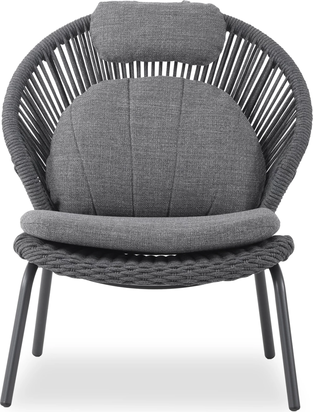 Karrige lounge me këmbështetëse për këmbë, ngjyrë qymyr, alumin & jastëkë, TEMPORAL CD6400.02, 83.5x91x115cm