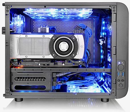 Kasë Thermaltake Core V21 (CA-1D5-00S1WN-00), Micro-ATX/Mini-ITX, Cube Tower, pa furnizim rryme, e zezë