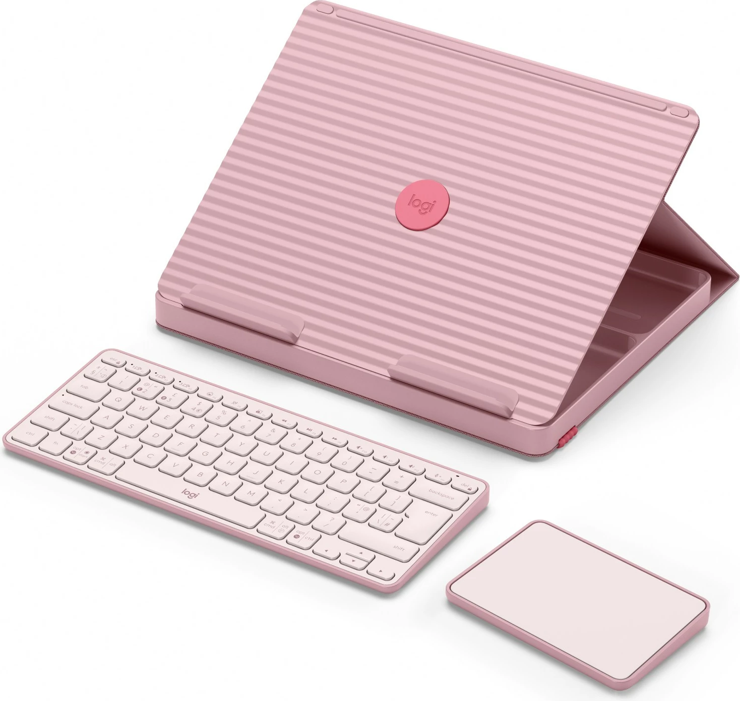 Tastierë mini Logitech 920-011240, QWERTY UK, touchpad, Bluetooth, Bohemian Blush